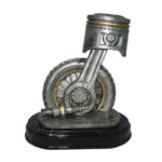 MOTORBIKE MOTORSPORT TROPHY 15.5CM WITH CUSTOM PRINTED PLATE