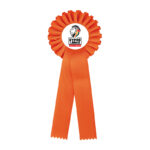 ORANGE ROSETTE 11.5*31CM (PRINTING INCLUDED)