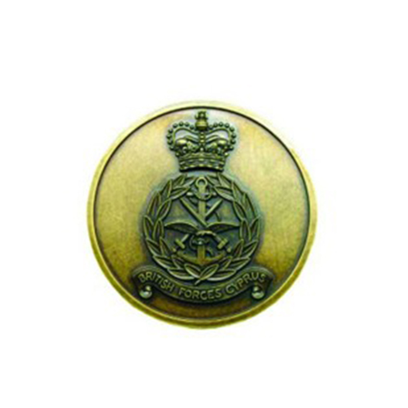 00078H01-G ANTIQUE GOLD BRITISH FORCES CYPRUS MEDAL 7CM – MILITARY COMMEMORATIVE MEDAL - Image 1