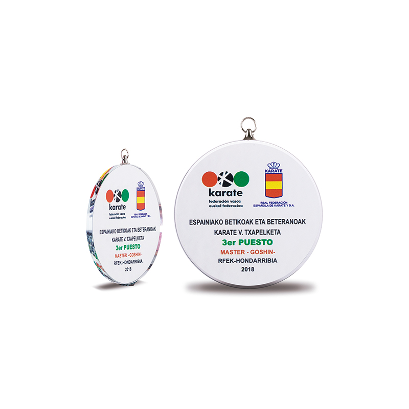 19-1601-0.jpg PREMIUM 70MM GLASS AWARD MEDAL WITH CUSTOM LASER ENGRAVING & FULL-COLOR PRINTING - Image 1