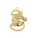 GOLD FOOTBALL MEDAL 50MM WITH CUSTOM PRINTED LABEL – PERSONALIZED SOCCER AWARD M