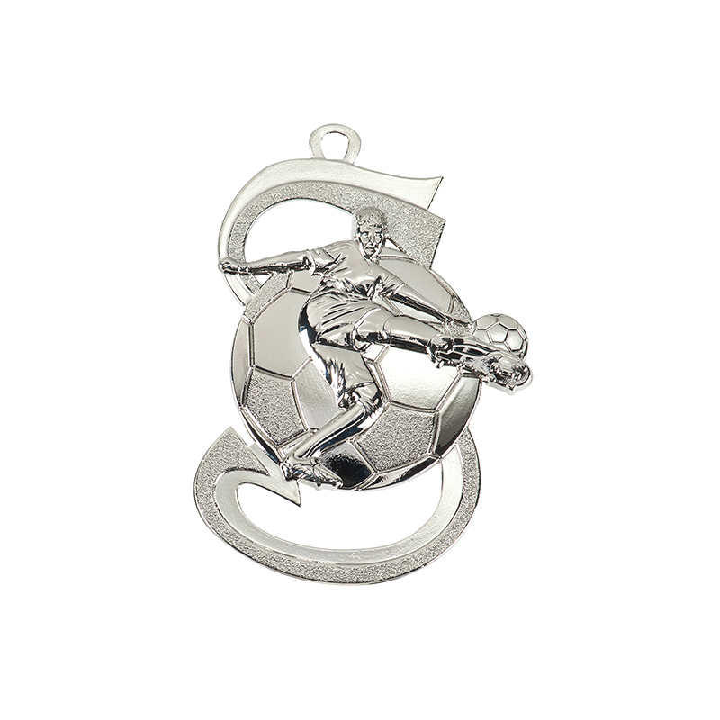 D101.02.jpg SILVER FOOTBALL MEDAL 50MM WITH CUSTOM PRINTED LABEL – PERSONALIZED SOCCER AWARD - Image 1