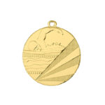 GOLD SWIMMING MEDAL 50MM WITH CUSTOM PRINTED LABEL – PERSONALISED SWIMMER AWARD