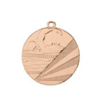 SILVER SWIMMING AWARD MEDAL – 50MM WITH CUSTOM PRINTED LABEL