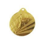 GOLD BASKETBALL MEDAL 50MM WITH CUSTOM PRINTED LABEL