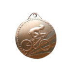 BRONZE CYCLING AWARD MEDAL 50MM WITH CUSTOM PRINTED LABEL