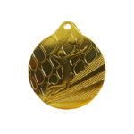 GOLD VOLLEYBALL MEDAL 50MM – PERSONALIZED WITH PRINTED LABEL