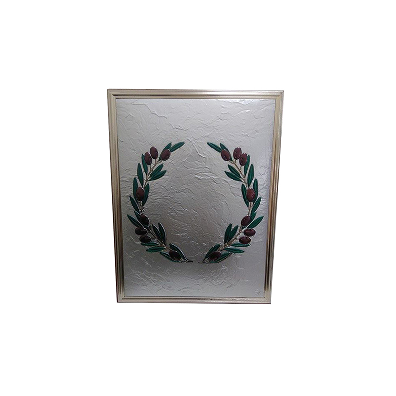 HT10064A.jpg SILVER-PLATED OLIVE WREATH PLAQUE – 30X18CM | LUXURY AWARD WITH GIFT BOX - Image 1