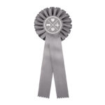 GREY ROSETTE 11.5*31CM (PRINTING INCLUDED)