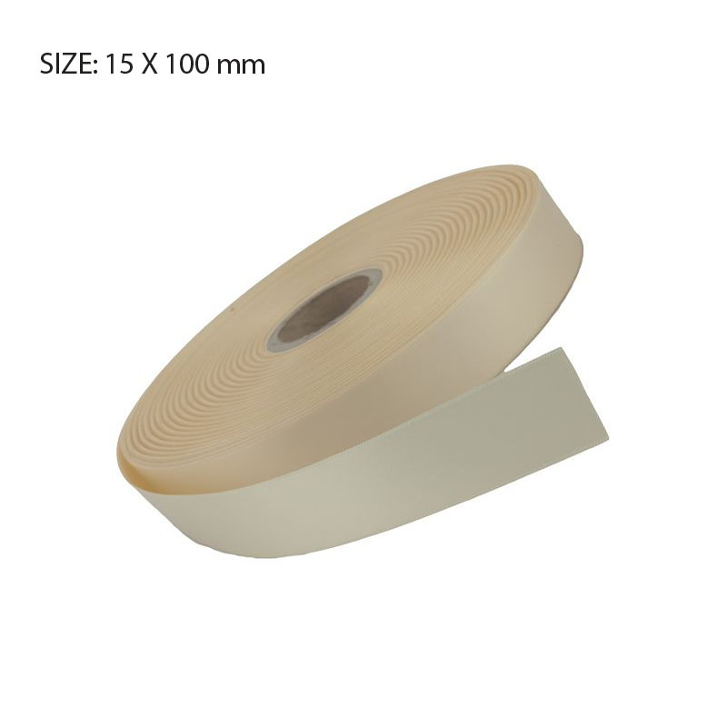 RSSCREA15100 CREAM ELAN SINGLE FACED SATIN 15MMX100M - Image 1