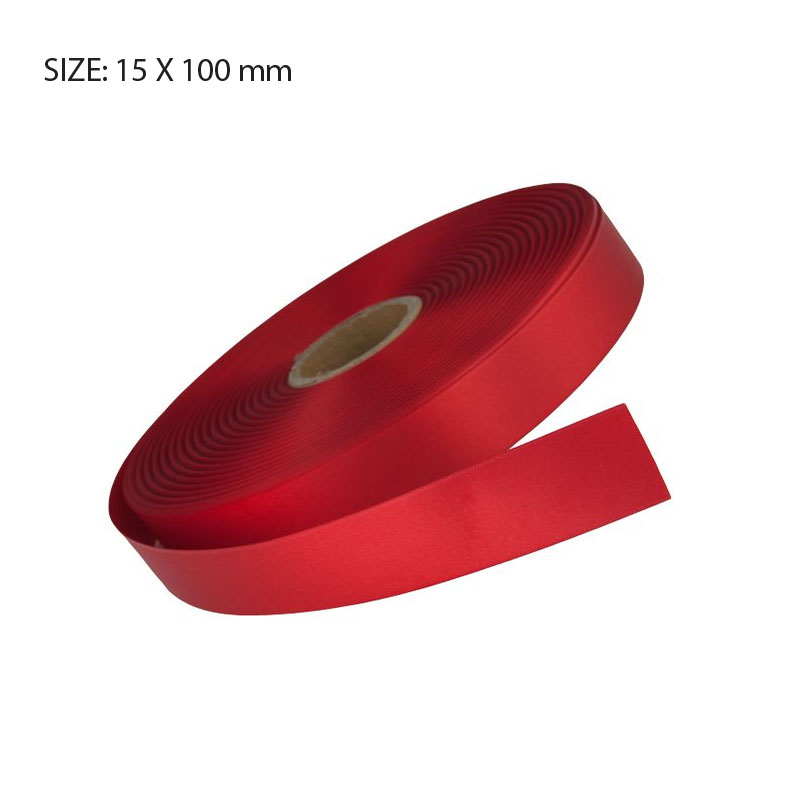 RSSREDD15100 RED ELAN SINGLE FACE SATIN 15MMX100M - Image 1