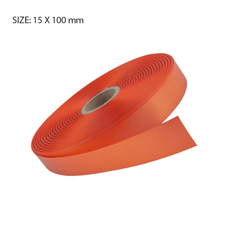 RSSTANG15100 TANGERINE ELAN SINGLE FACE SATIN 15MMX100M - Image 1