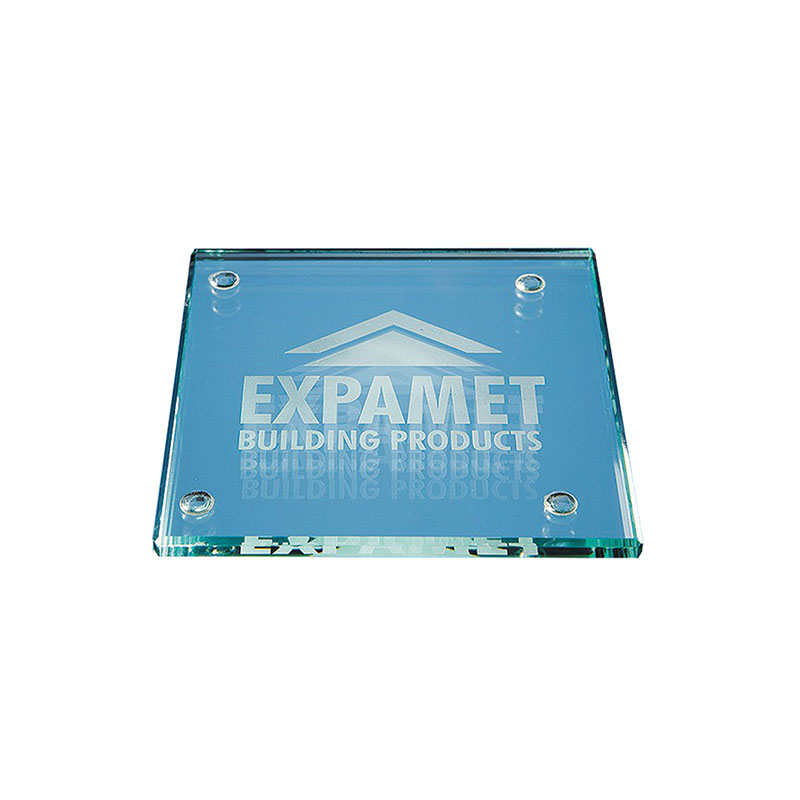 W13-1.jpg JADE GLASS SQUARE COASTER - Image 1