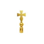 SHINY BRONZE FINISH CROSS TOP – GOLD-LOOK FINIAL FOR FLAG STACKS | 24H DISPATCH