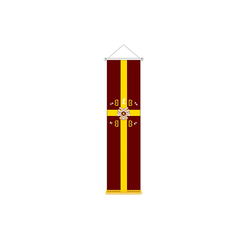 FLA021-1.jpg BYZANTINE 4B CITY BANNER 210X60CM – VERTICAL WITH GOLD FRINGE - Image 1