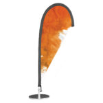 CUSTOM TEARDROP DESKTOP FLAG – 40CM WITH STAND | 1–2 WEEK LEAD TIME