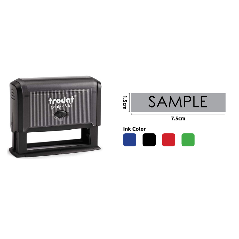 T-4918 TRODAT CLIMATE NEUTRAL TEXT STAMP 7.5X1.5CM - Image 1