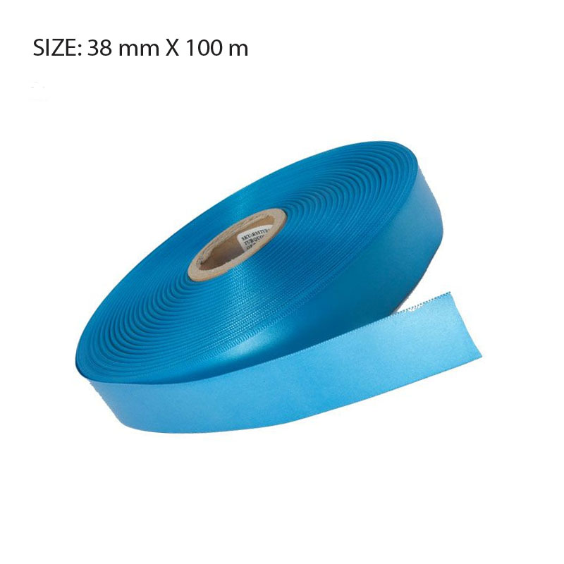 RSSTURQ38100jpg TURQUOISE ELAN SINGLE FACE SATIN 38MMX100M - Image 1