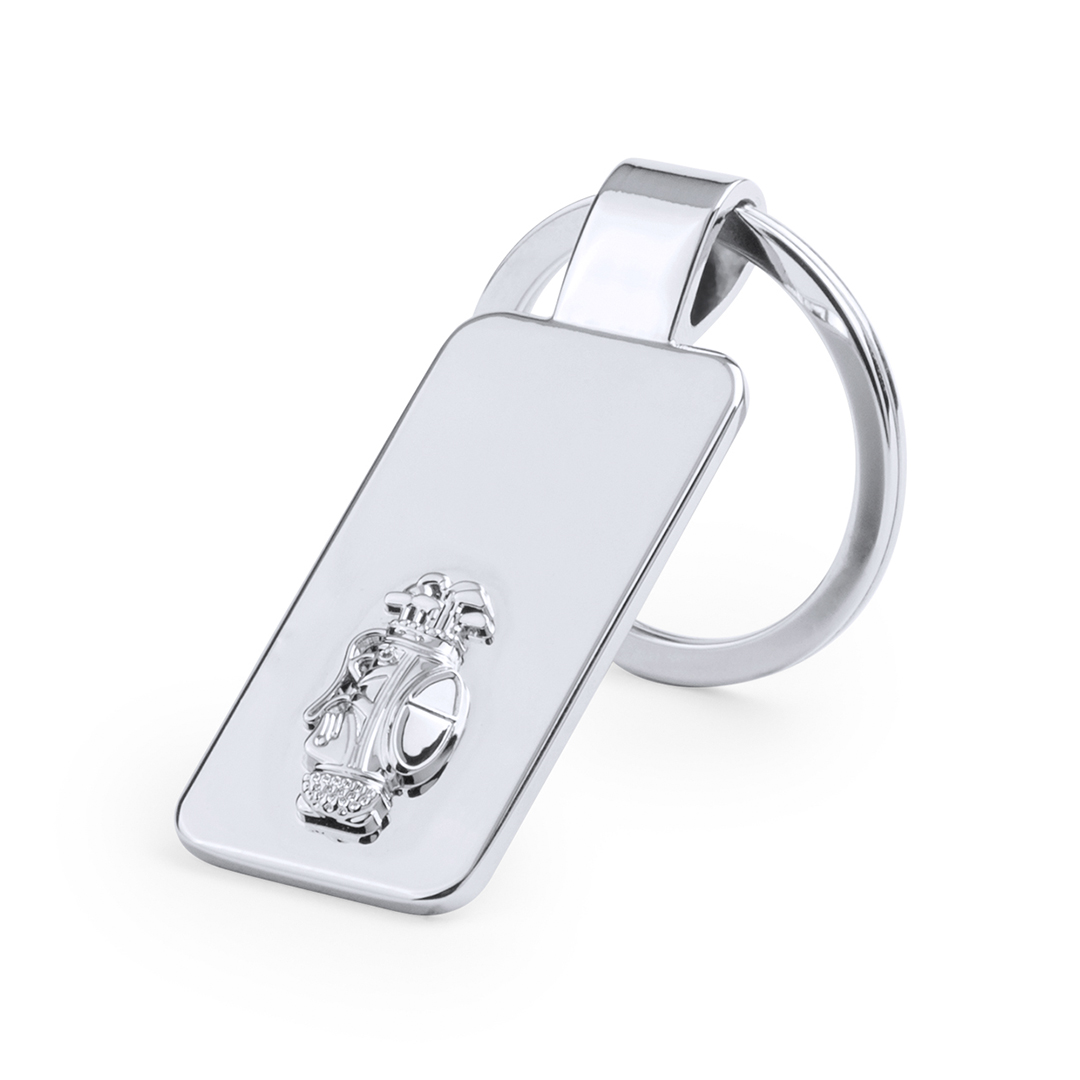 4981.GOLF_1 GOLF METAL KEYRING IN SILVER FINISH - Image 1