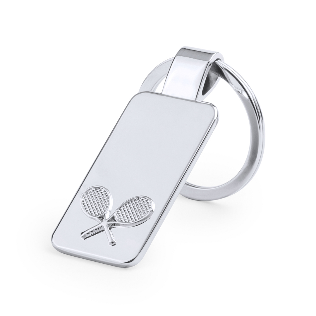 4981.TENNIS TENNIS KEYRING IN SILVER FINISH - Image 1