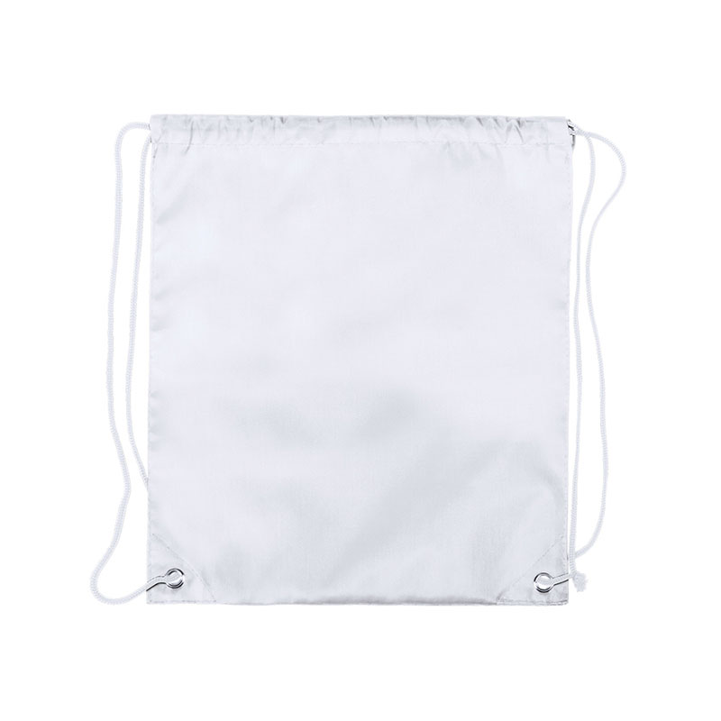 5091-01 BRIGHTKID WHITE DRAWSTRING BAG – LIGHTWEIGHT 210D FOR KIDS - Image 1