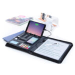 POWERFOLIO EXECUTIVE LEATHER FOLDER – PU ORGANIZER WITH BUILT-IN 5,000MAH POWER