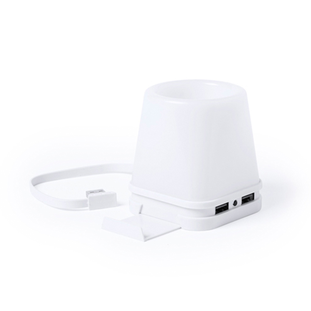 5964 LUMIHUB BOLD PEN HOLDER – LED-LIT DESK ORGANIZER WITH 4-PORT USB 2.0 HUB - Image 1