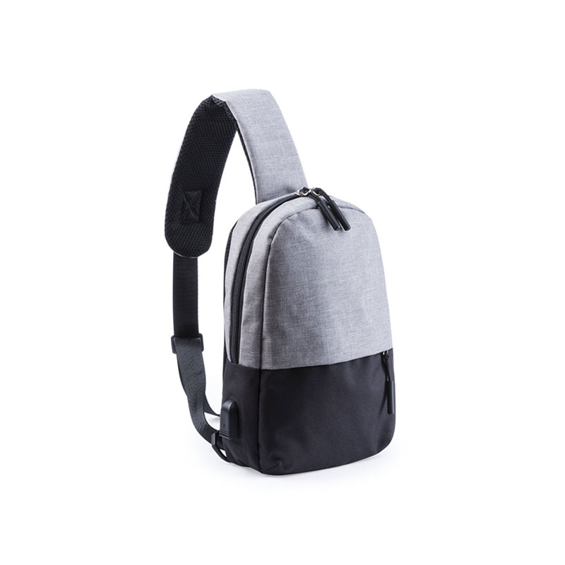 6218_1 VERSOX URBAN SHOULDER BAG – 300D POLYESTER WITH USB PORT & TABLET POCKET - Image 1