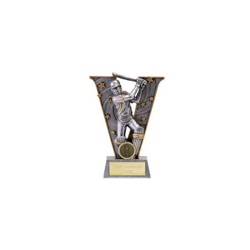 A1683B.jpg CRICKET TROPHY 18.5CM WITH CUSTOM PRINTED PLATE – PERSONALIZED CRICKET AWARD - Image 1