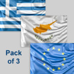 PACK OF CYPRUS + GREECE + EU 105X70CM