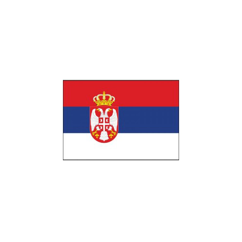 F80-0064.jpg BUDGET SERBIA FLAG 150X90CM – LIGHTWEIGHT POLYESTER WITH METAL EYELETS - Image 1