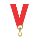 RED NECK RIBBON 1CM WITH CLIP FOR AWARD MEDALS – DURABLE MEDAL LANYARD