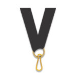 BLACK MEDAL NECK RIBBON 1CM WITH CLIP – DURABLE AWARD LANYARD