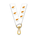 MEDAL RIBBON WITH CYPRUS FLAG 1CM – WHITE LANYARD WITH CLIP FOR AWARDS