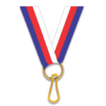 PREMIUM BLUE RED WHITE MEDAL RIBBON 2.2CM WITH CLIP – AWARD NECK LANYARD