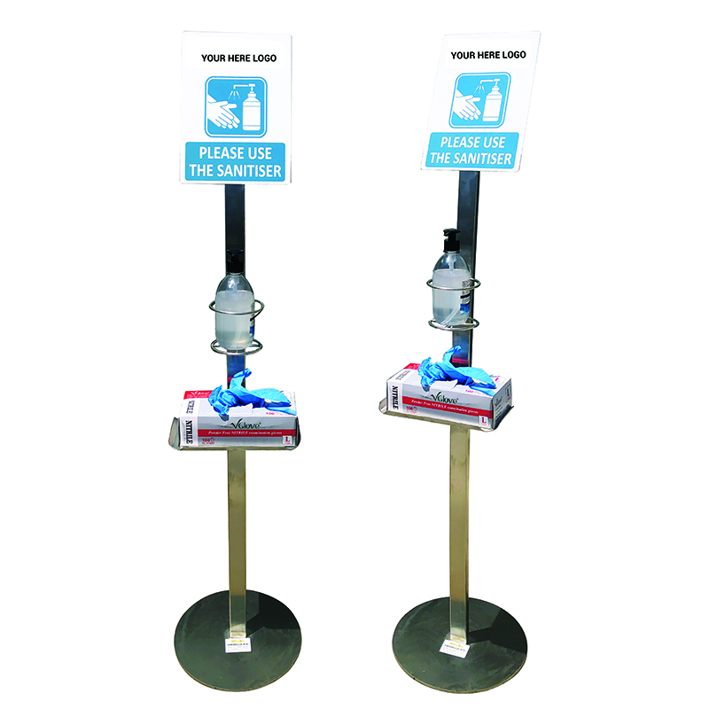 HYG054.jpg STAINLESS STEEL STAND FOR HAND SANITIZER AND GLOVES - Image 1