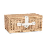 2-PERSON WICKER PICNIC BASKET – CUTLERY, PLATES & GLASSES INCLUDED – OUTDOOR SET - Image 3