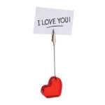 HEART-SHAPED DESK CLIP – RED TRANSLUCENT BASE – FOR NOTES, PHOTOS & PROMOTIONS