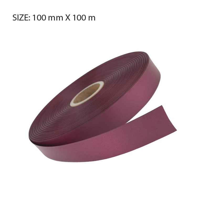 RSSBURG96100.jpg BURGUNDY ELAN SINGLE FACE SATIN 100MMX100M - Image 1