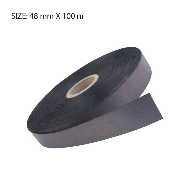 RSSCHOC48100.jpg CHOCOLATE ELAN SINGLE FACED SATIN 48MMX100M - Image 1