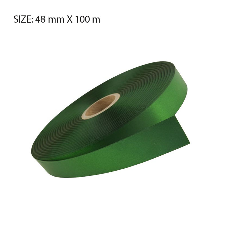 RSSFORG48100.jpg FOREST GREEN ELAN SINGLE FACE SATIN 48MMX100 - Image 1