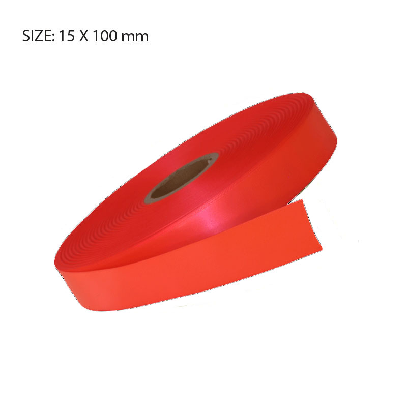 RSSFPNK15100.jpg FLURO PINK ELAN SINGLE SIDED SATIN 15MMX100M - Image 1