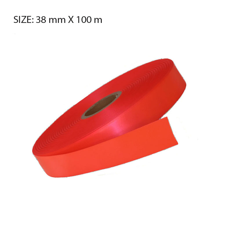 RSSFPNK38100.jpg FLURO PINK ELAN SINGLE SIDED SATIN 38MMX100M - Image 1