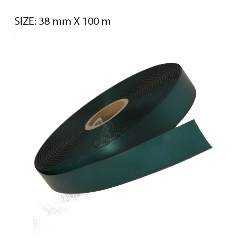 RSSHUNT38100.jpg HUNTER GREEN ELAN SINGLE FACE SATIN 38MMX100M - Image 1