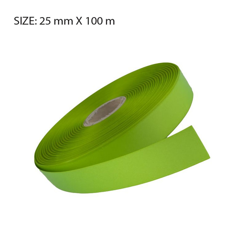 RSSKIWI25100.jpg KIWI ELAN SINGLE FACE SATIN 25MMX100M - Image 1