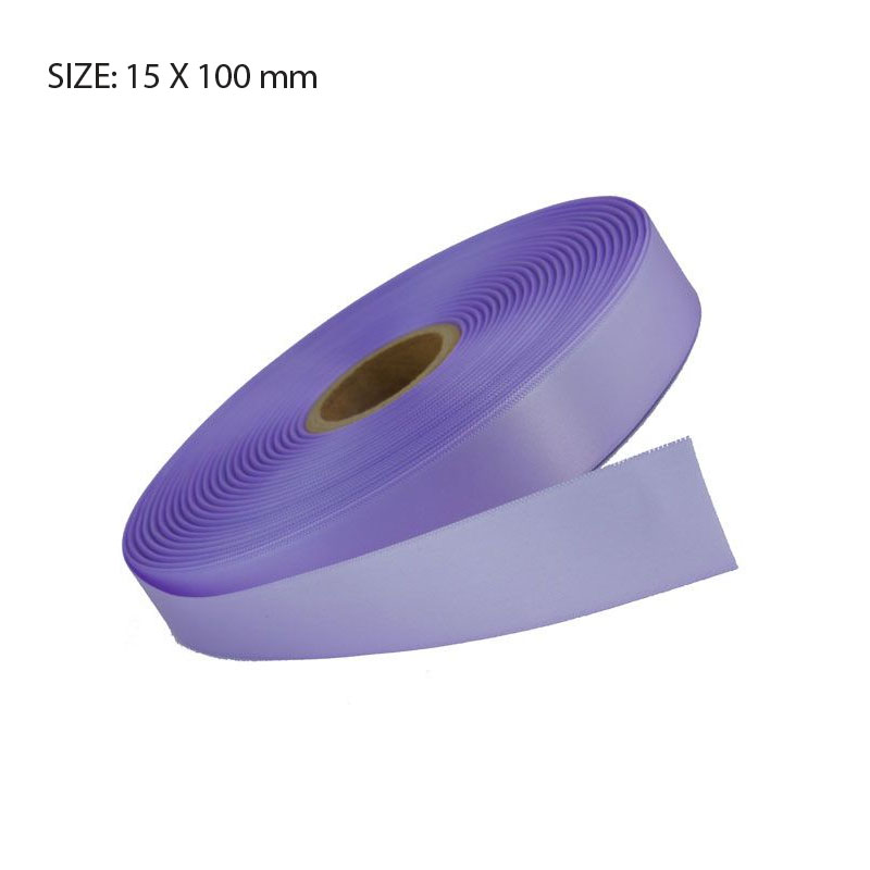 RSSLILA15100.jpg LILAC ELAN SINGLE FACED SATIN 15MMX100M - Image 1