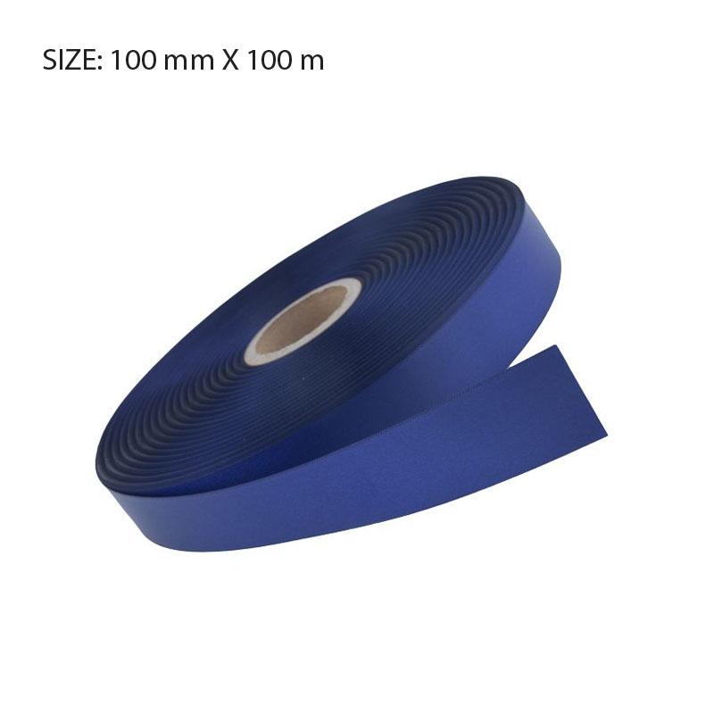RSSNAVY96100.jpg NAVY BLUE ELAN SINGLE FACED SATIN 100MMX100M - Image 1