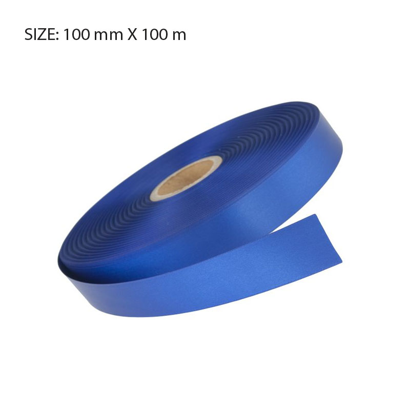 RSSROYA96100.jpg ROYAL BLUE ELAN SINGLE FACED SATIN 100MMX100M - Image 1