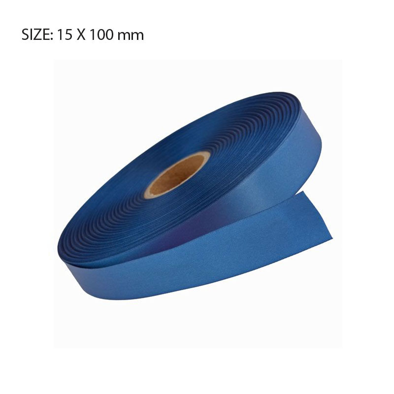 RSSSAPP15100.jpg STEEL BLUE ELAN SINGLE FACE SATIN 15MMX100M - Image 1