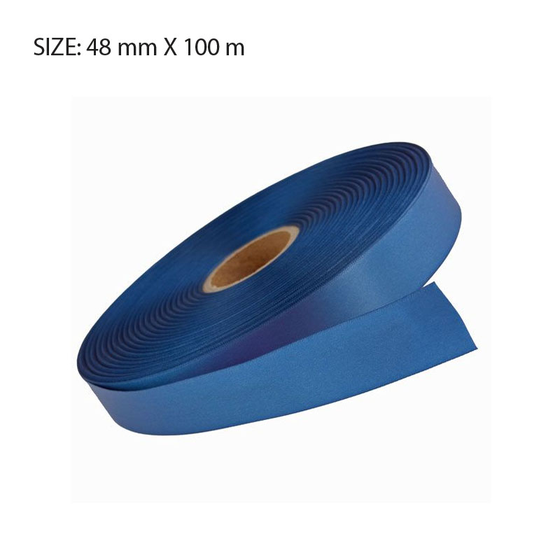 RSSSAPP48100.jpg STEEL BLUE ELAN DOUBLE FACED SATIN 48MMX100 - Image 1